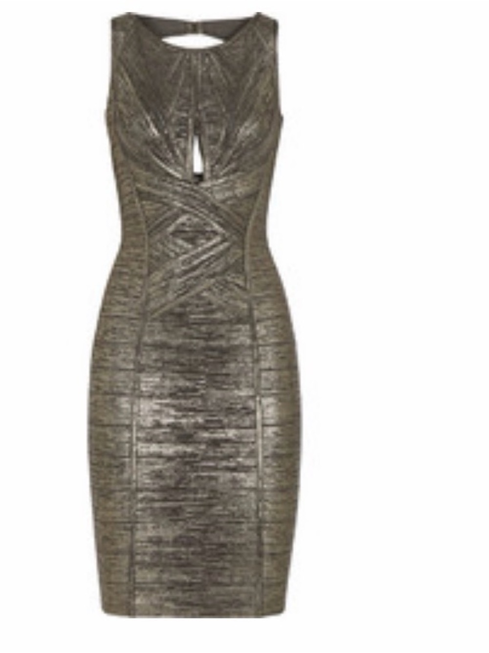 Herve leger Metallic Sheath Cocktail Dress - metallic